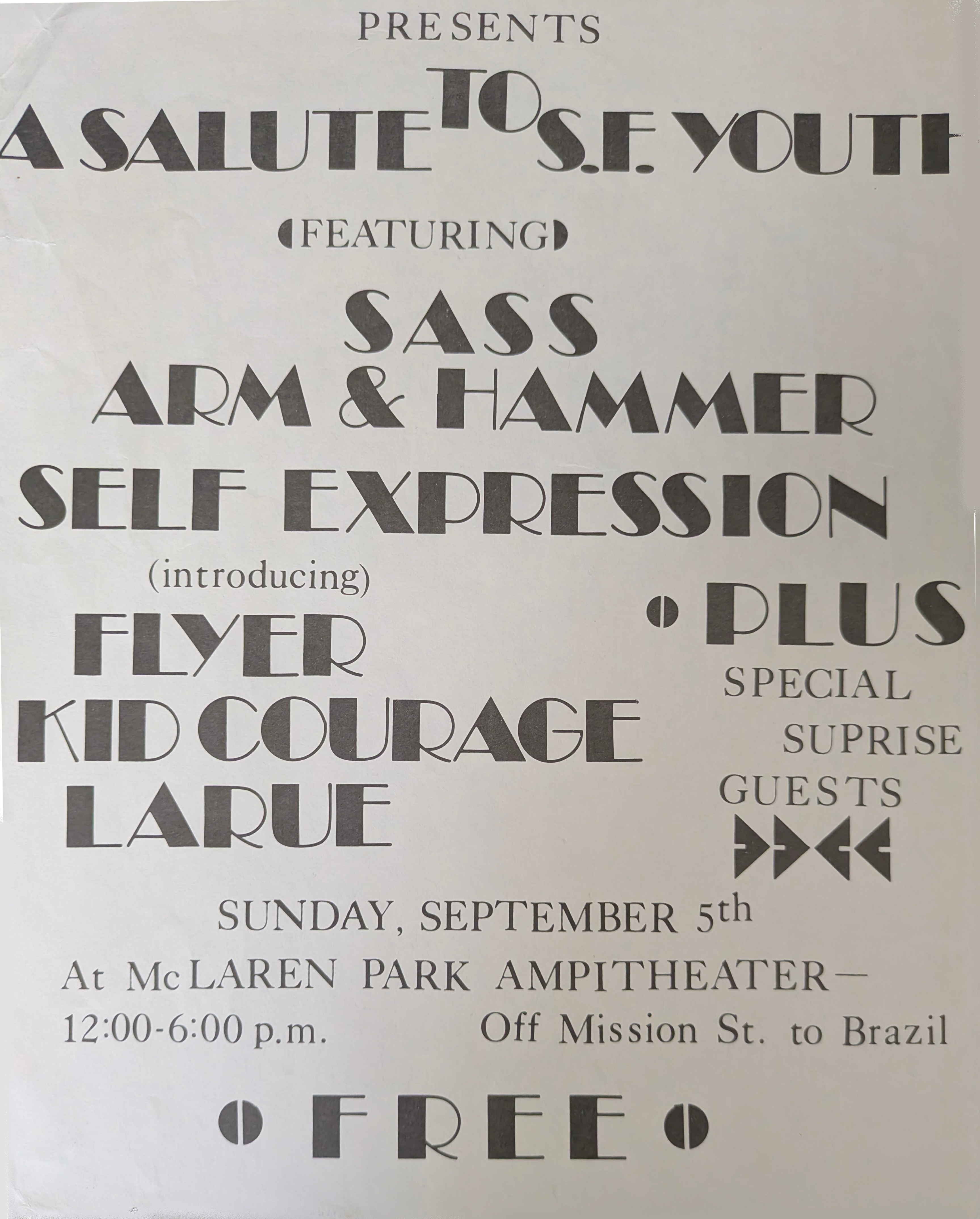 LaRue Salute to SF Youth Concert